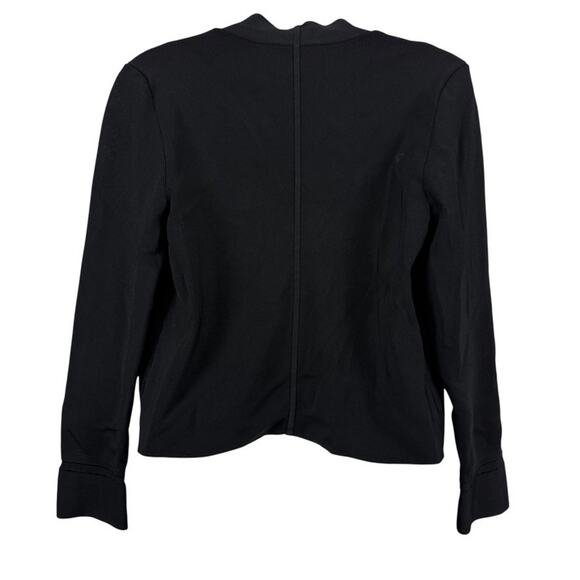 MM Lafleur Womens Black Tight Knit Stretch Rayon Cardigan Jacket Open Sweater M - Picture 14 of 16